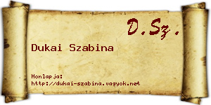 Dukai Szabina névjegykártya